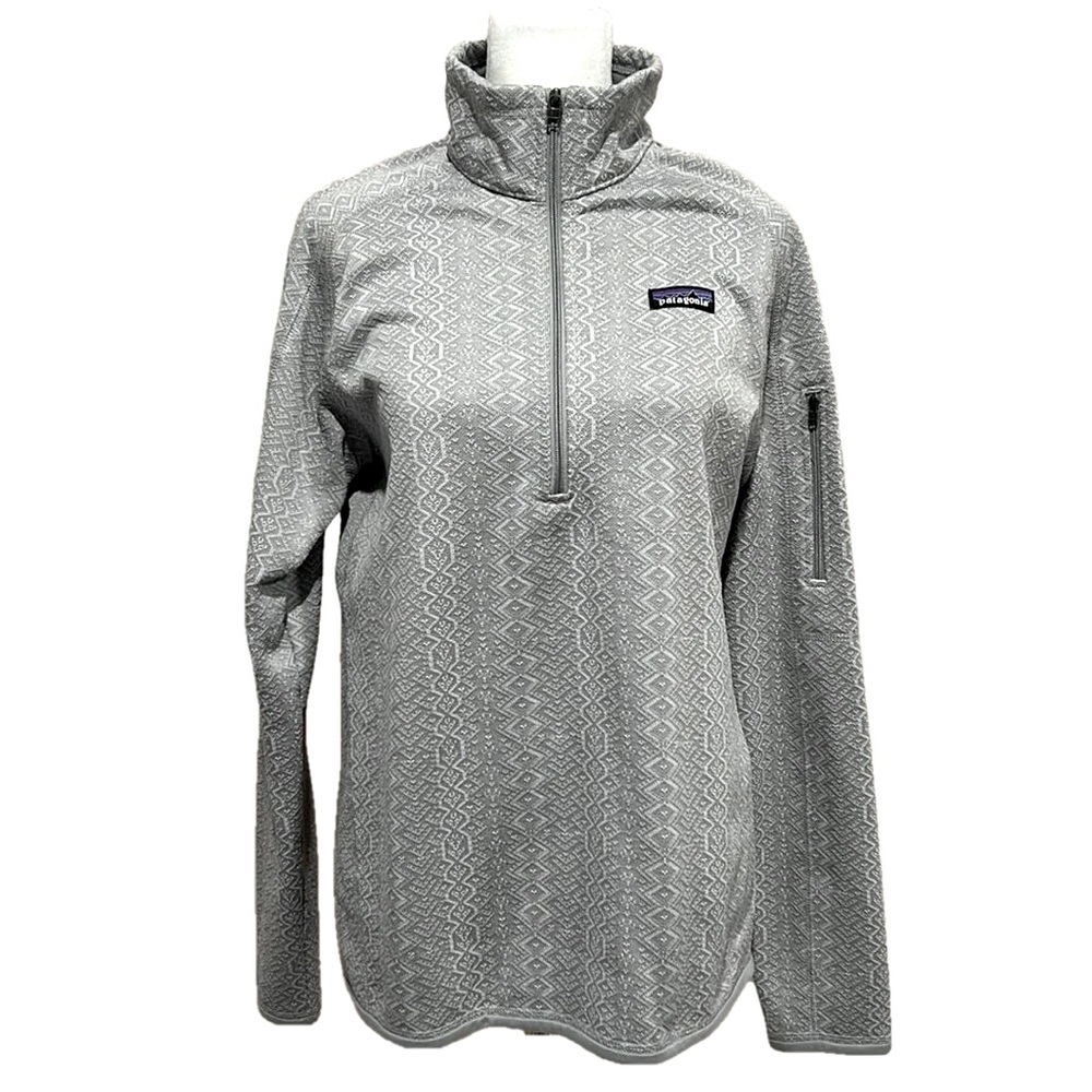 PATAGONIA Women's Better Sweater 1/4-Zip Fleece Frozen Jacquard Gray Size Medium - Picture 3 of 11